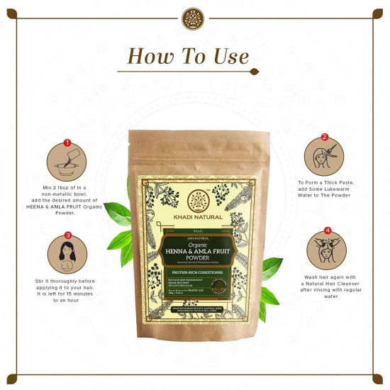 KHADI NATURAL Henna & Amla Fruit Organic Powder - Protein-Rich Hair Conditioner