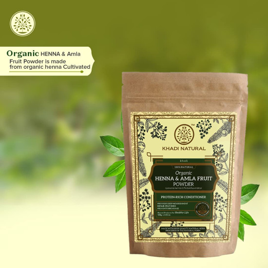KHADI NATURAL Henna & Amla Fruit Organic Powder - Protein-Rich Hair Conditioner