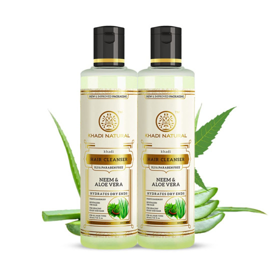 Khadi Natural Neem & Aloe Vera Herbal Cleanser/Shampoo - SLS and Paraben Free