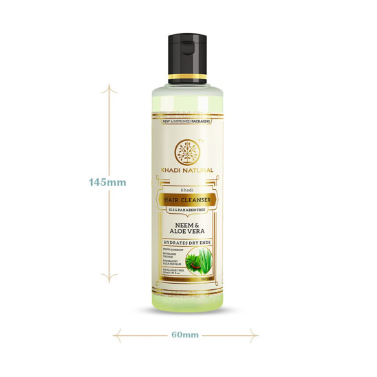 Khadi Natural Neem & Aloe Vera Herbal Cleanser/Shampoo - SLS and Paraben Free