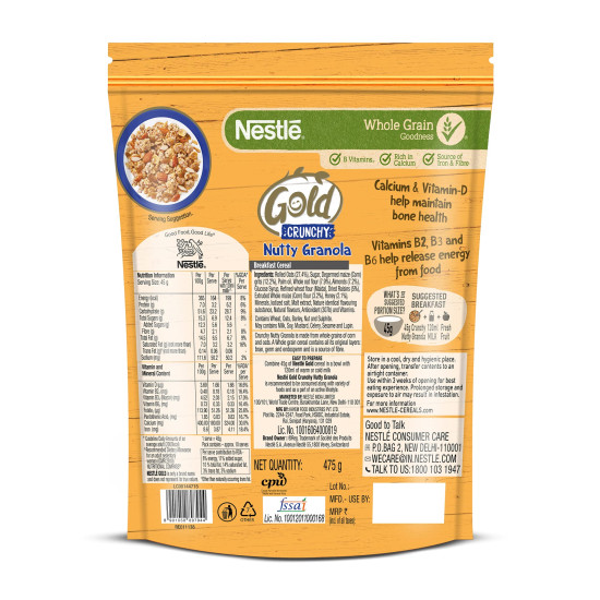 Nestle GOLD Crunchy Nutty Granola - Nutritious Breakfast Cereal