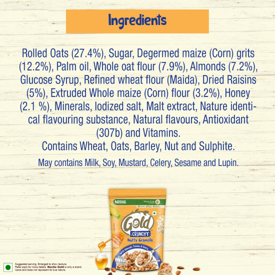 Nestle GOLD Crunchy Nutty Granola - Nutritious Breakfast Cereal