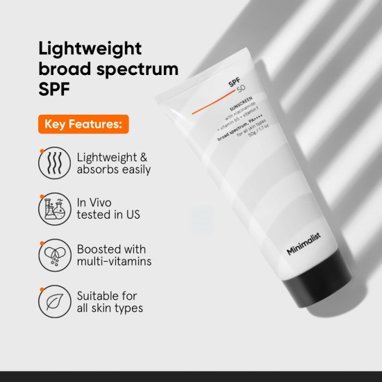 Minimalist Sunscreen SPF 50 PA++++ - Lightweight & Multi-Vitamins Minimalist Sunscreen SPF 50 PA++++ - Lightweight & Multi-Vitamins