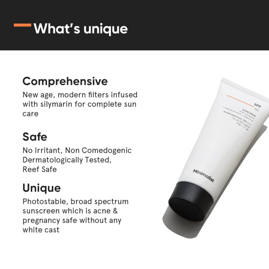 Minimalist Sunscreen SPF 60 PA ++++ - Pregnancy Safe & Sensitive Skin Friendly