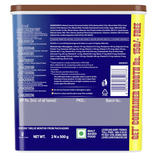 Horlicks Health & Nutrition Drink, Chocolate - Boosts Immunity & Growth