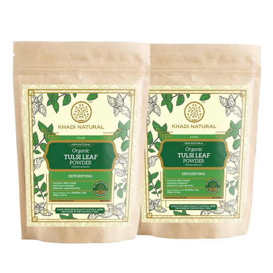 KHADI NATURAL Tulsi Leaf Organic Powder - Detoxifying & Skin Toning