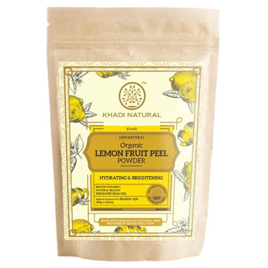 KHADI NATURAL Lemon Fruit Peel Organic Powder - Vitamin C Rich Skincare