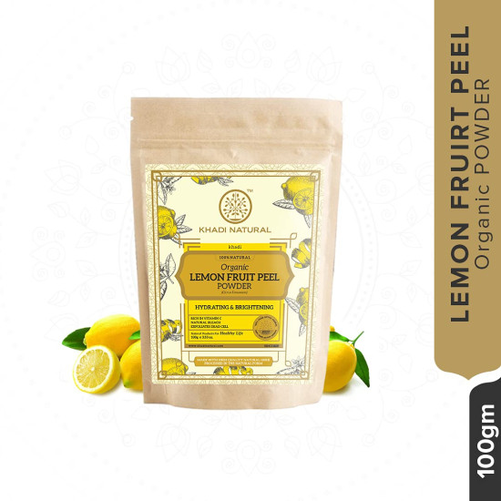 KHADI NATURAL Lemon Fruit Peel Organic Powder - Vitamin C Rich Skincare
