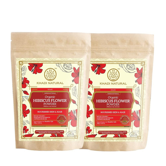 KHADI NATURAL Hibiscus Flower Organic Powder - Nourish Hair & Skin