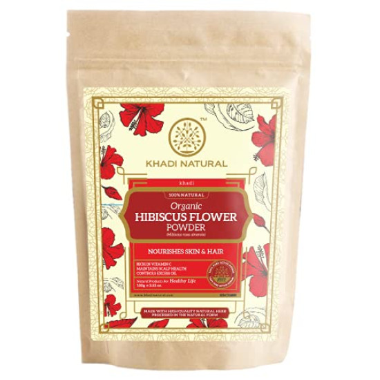 KHADI NATURAL Hibiscus Flower Organic Powder - Nourish Hair & Skin