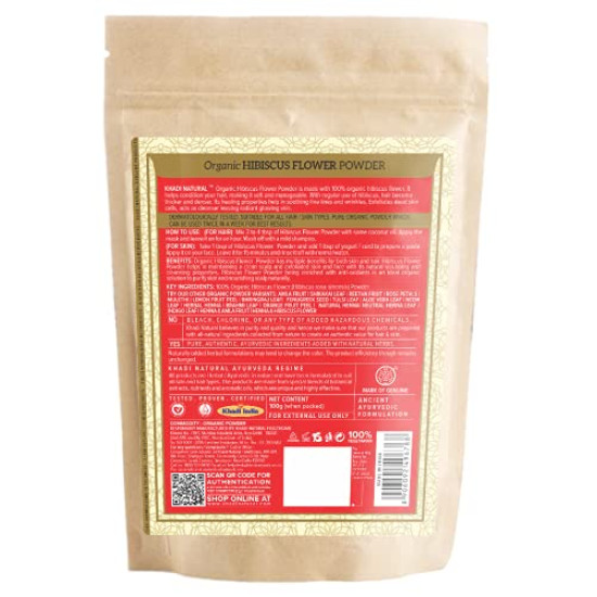 KHADI NATURAL Hibiscus Flower Organic Powder - Nourish Hair & Skin