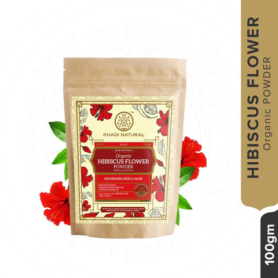 KHADI NATURAL Hibiscus Flower Organic Powder - Nourish Hair & Skin