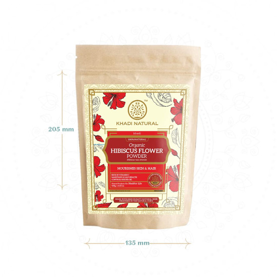 KHADI NATURAL Hibiscus Flower Organic Powder - Nourish Hair & Skin