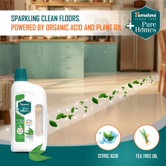 Himalaya Pure Homes Sanitizing Floor Cleaner HERBAL GREEN 1 LITRE - Eliminates 99.99% of Germs