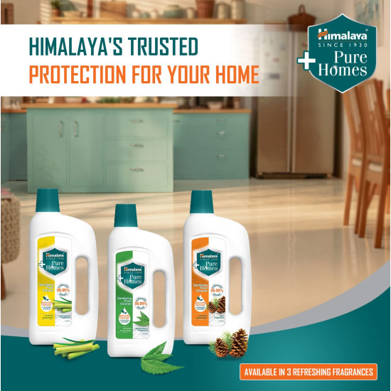 Himalaya Pure Homes Sanitizing Floor Cleaner HERBAL GREEN 1 LITRE - Eliminates 99.99% of Germs