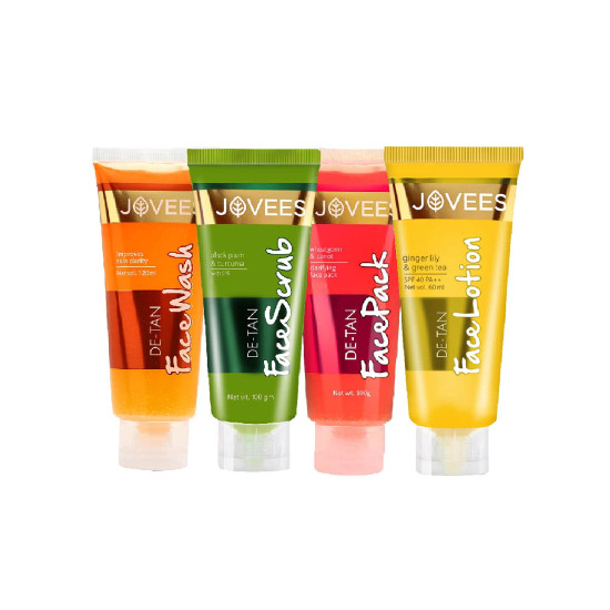 Jovees Herbal De-Tan Face Care Combo - Complete Tan Removal Solution