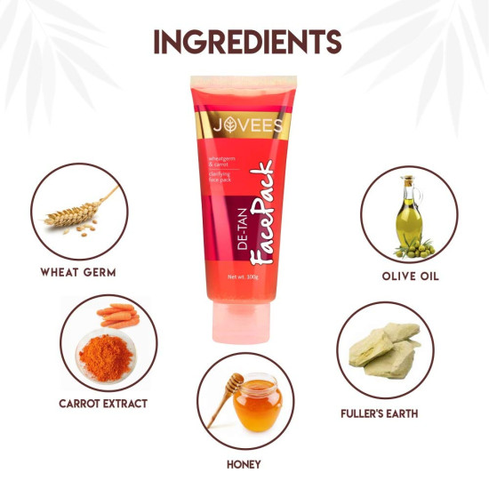 Jovees Herbal De-Tan Face Care Combo - Complete Tan Removal Solution