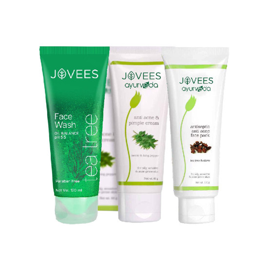 Jovees Herbal Tea Tree Oil Control Facewash Combo - Acne & Pimple Treatment