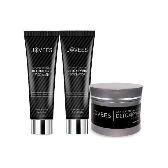 Jovees Herbal Activated Charcoal Detoxifying Skin Care Combo - Deep Cleanse & Radiant Skin