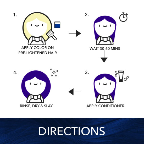 Paradyes Semi-permanent Sappire Navy Hair Colour - Infused with Aloe-vera & Bhringaraj