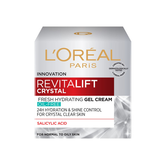 L'Oreal Paris Revitalift Crystal Fresh Hydrating Gel Cream - Oil-Free Moisturiser with Salicylic Acid