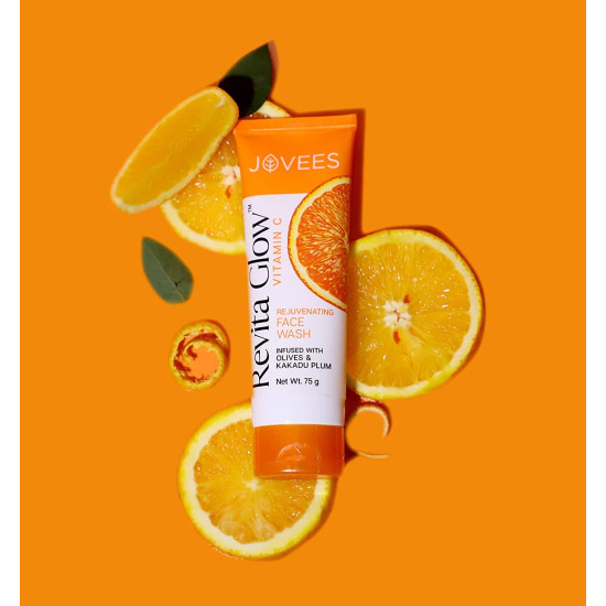Jovees Herbal Vitamin C Face Wash 75g - Revita Glow with Kakadu Plum and Olives