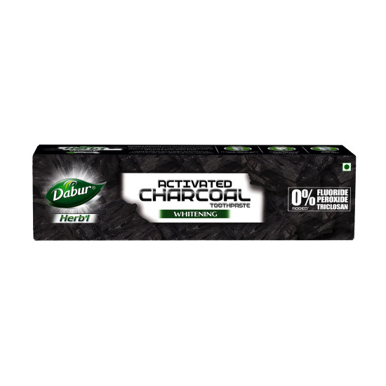 DABUR Herb'L Activated Charcoal Toothpaste - Fluoride Free Whitening