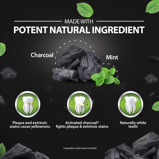 DABUR Herb'L Activated Charcoal Toothpaste - Fluoride Free Whitening