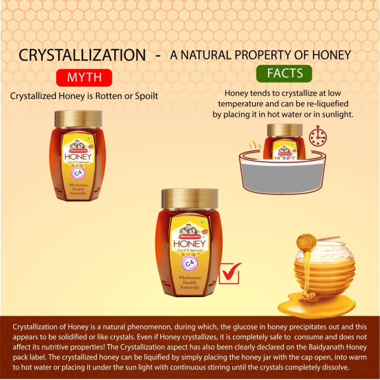 Baidyanath Pure Honey | C4 Approved - International Standard | 100% Natural with No added Sugar | Rich Source of Anti-Oxident & Natural Immunity Booster - 1 KG