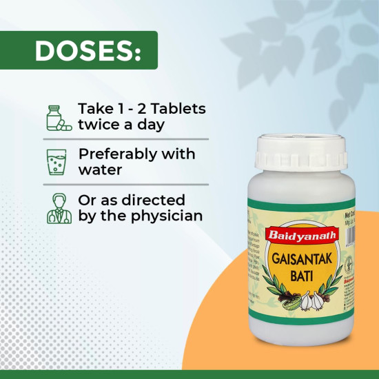 Baidyanath Gaisantak Bati, Reduces and neutralizes acid levels | Provide quick relief from common digestive problems like gas, hyperacidity, flatulence and bloating | (100 g)
