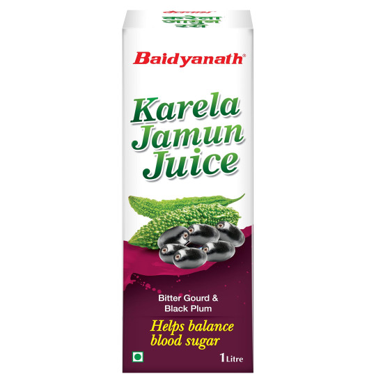 Baidyanath Karela Jamun Juice -1 Litre | Helps in high blood Sugar | Supports in Flusing out toxins from Body & keeps common infections away - Pack of 1