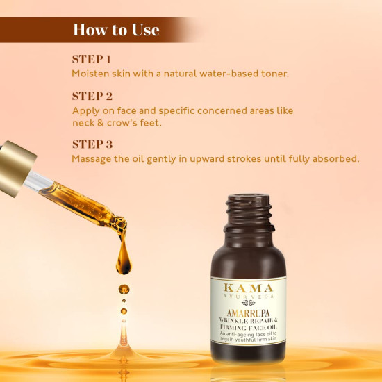 Kama Ayurveda Amarrupa Wrinkle Repair & Firming Face Oil 15ml - Natural Skincare Solution