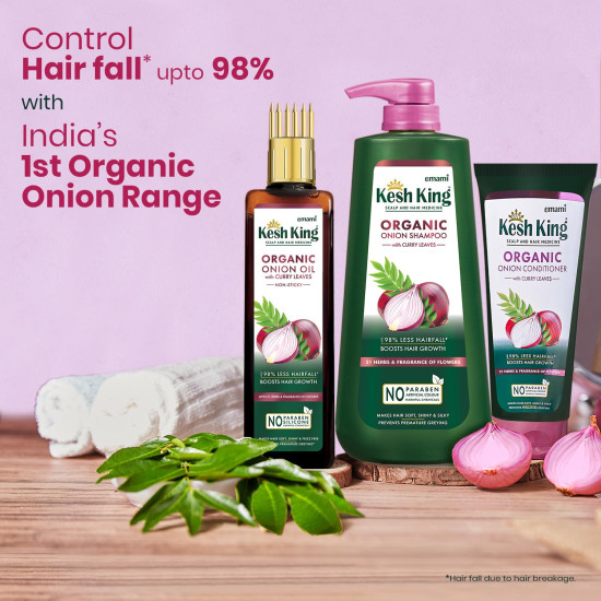 Kesh King Organic Onion Shampoo - Reduces Hair Fall & Boosts Growth Kesh King Organic Onion Shampoo - Reduces Hair Fall & Boosts Growth