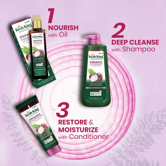 Kesh King Organic Onion Shampoo - Reduces Hair Fall & Boosts Growth Kesh King Organic Onion Shampoo - Reduces Hair Fall & Boosts Growth