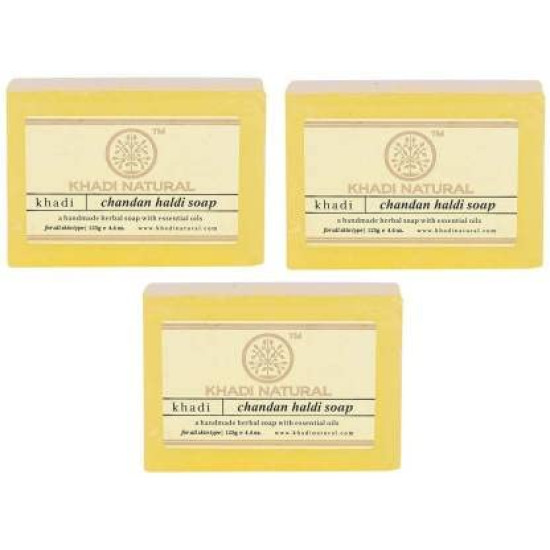 KHADI NATURAL Organic Chandan Haldi Soap - Antibacterial Protection