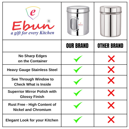 Ebun Stainless Steel Multipurpose Containers - Airtight Kitchen Canisters