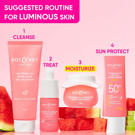 DOT & KEY Watermelon Superglow Matte Oil Free Moisturizer - Hydrating Gel for Oily Skin