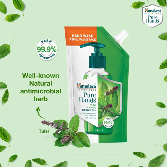 Himalaya Pure Hands Tulsi Hand Wash Refill - Antimicrobial Protection