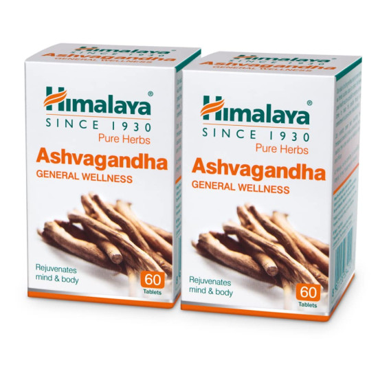 Himalaya Ashvagandha - General Wellness Tablets, 60 Tablets - Pack Of 2 Himalaya Ashvagandha - General Wellness Tablets, 60 Tablets - Pack Of 2