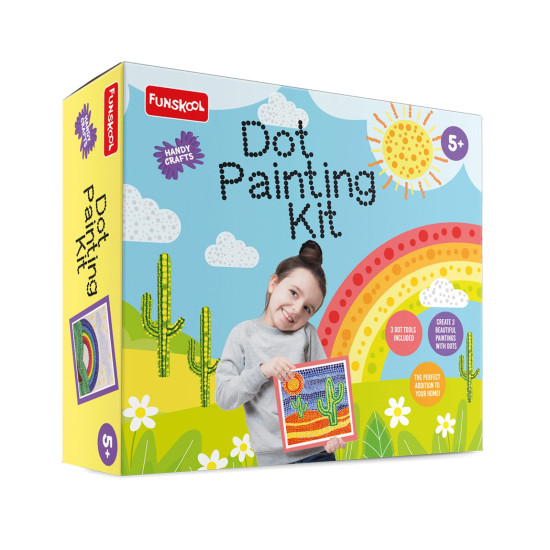 Funskool Handycrafts Dot Painting Kit - Learn the Art of Dot Painting