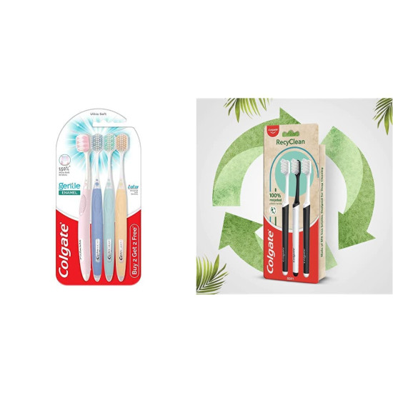 Colgate Gentle Enamel Ultra Soft Bristles Toothbrush - Enamel Care & Eco-friendly