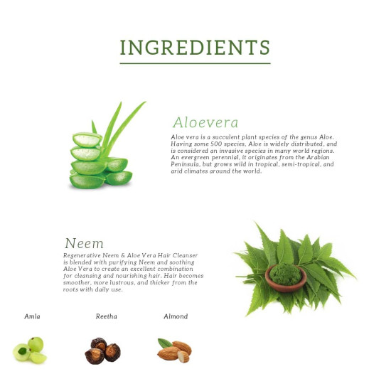 Khadi Natural Neem & Aloe Vera Shampoo - Paraben Free, Hair Growth Solution