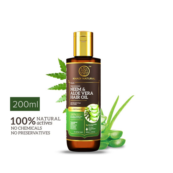 Khadi Natural Neem & Aloe Vera Hair Oil - Anti-Dandruff, Pure & Natural
