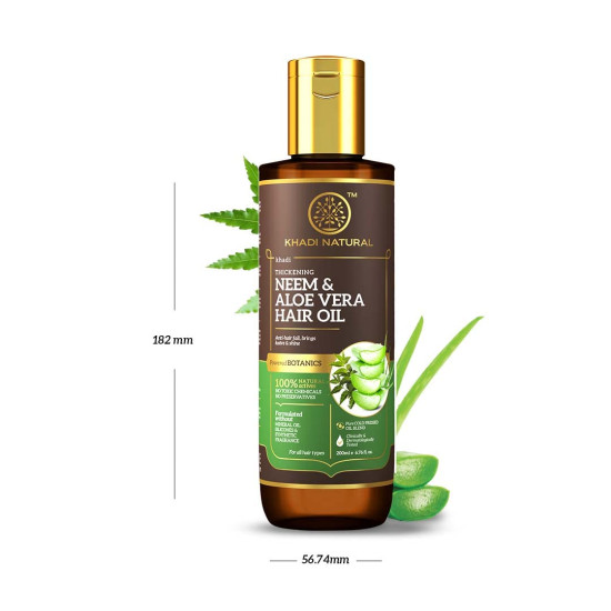 Khadi Natural Neem & Aloe Vera Hair Oil - Anti-Dandruff, Pure & Natural