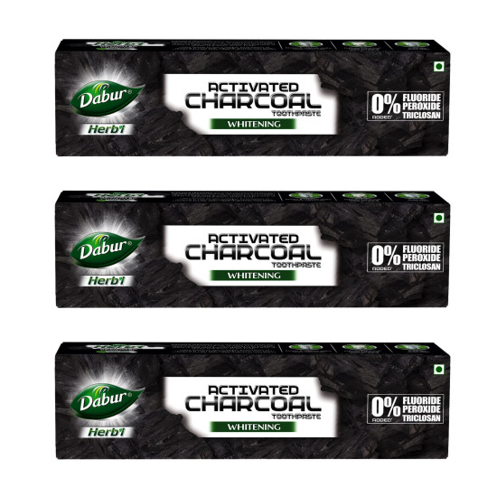 DABUR Herb'L Activated Charcoal Toothpaste - Whitening & Fluoride Free