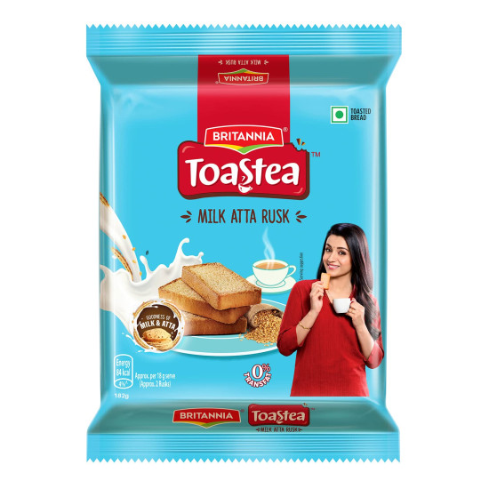 Britannia Toastea Milk Rusk Toast - Crispy & Sweet Tea Companion