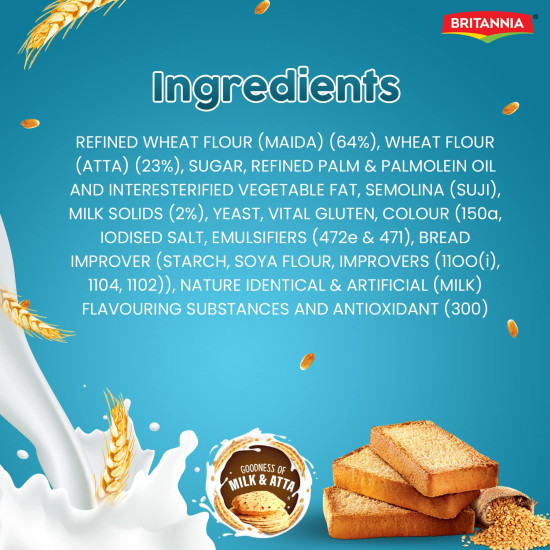 Britannia Toastea Milk Rusk Toast - Crispy & Sweet Tea Companion