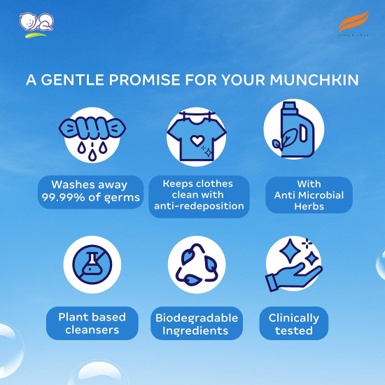Himalaya Germ Free Baby Laundry Wash 1 L Pouch - Effective Germ Removal