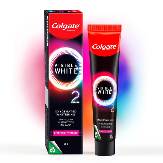 Colgate Visible White O2 Teeth Whitening Toothpaste - Noticeably Whiter Teeth in 3 Days
