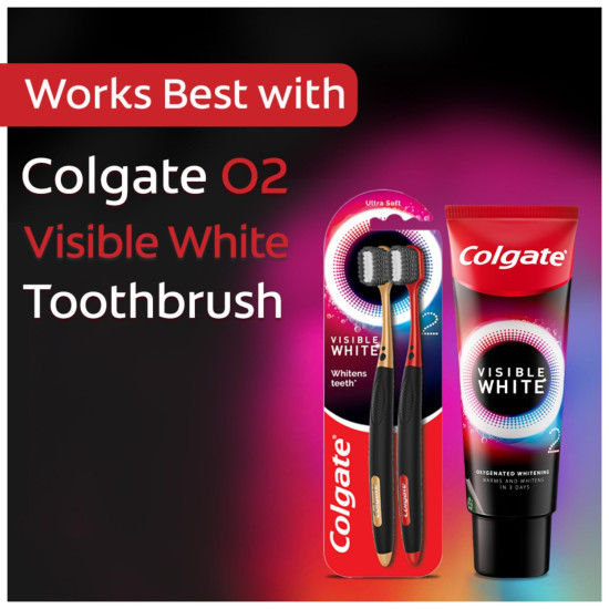 Colgate Visible White O2 Teeth Whitening Toothpaste - Noticeably Whiter Teeth in 3 Days